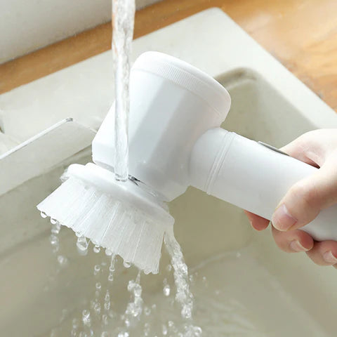 Cordless Electric Cleaning Brush with 5 Heads – USB Rechargeable Scrubber for Bathroom, Kitchen & Floors
