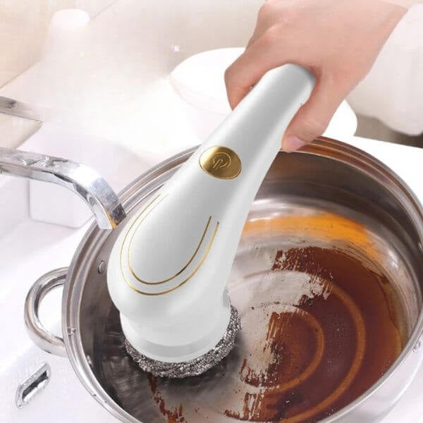 Cordless Electric Cleaning Brush – 5 Interchangeable Heads, USB Rechargeable Handheld Scrubber for Bathroom, Kitchen, Floors & Tiles – 800mAh Battery, Medium Firmness